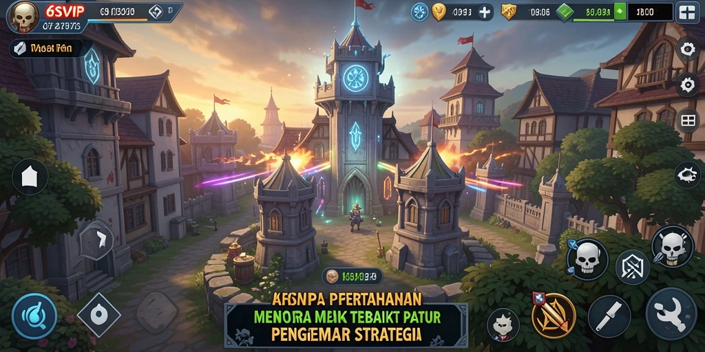 Tangkapan layar gameplay menakjubkan dari Tower Defense 6SVIP.