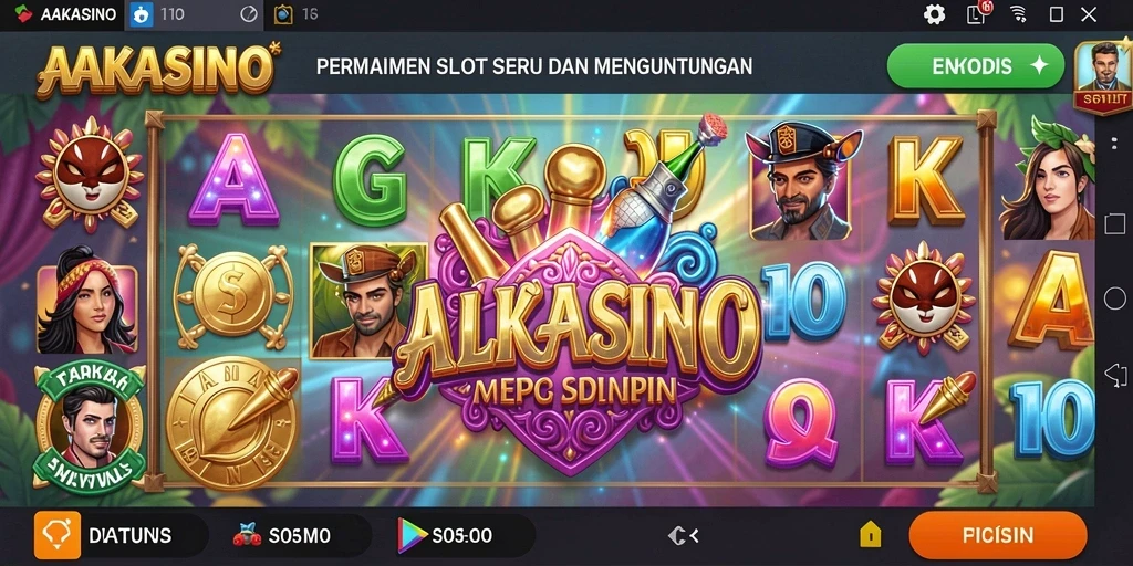 Screenshot gameplay AAKASINO menampilkan mesin slot yang menggiurkan dan interaktif.