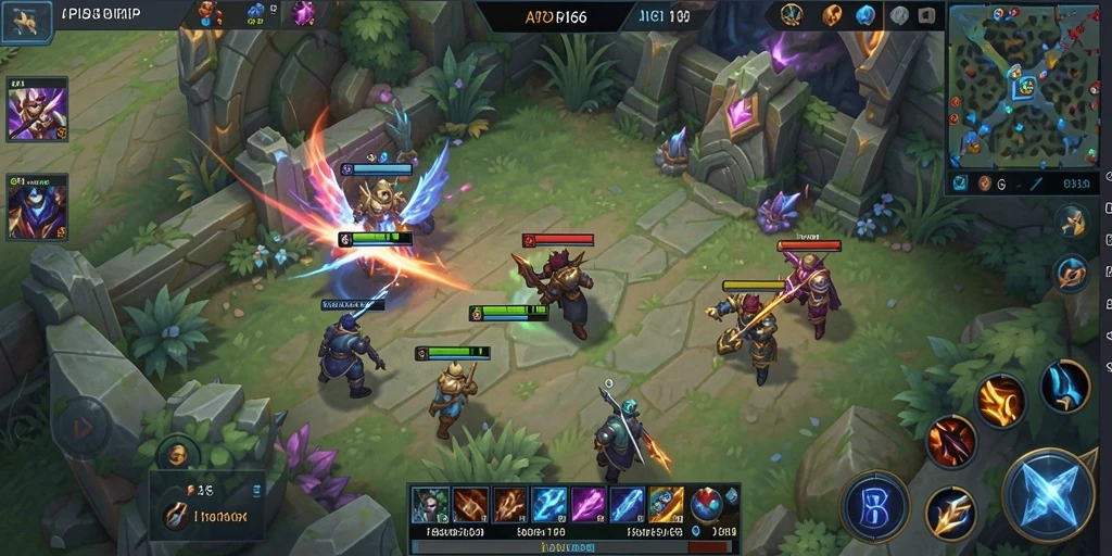 Tampilan gameplay menarik dari API66 dalam pertempuran MOBA.