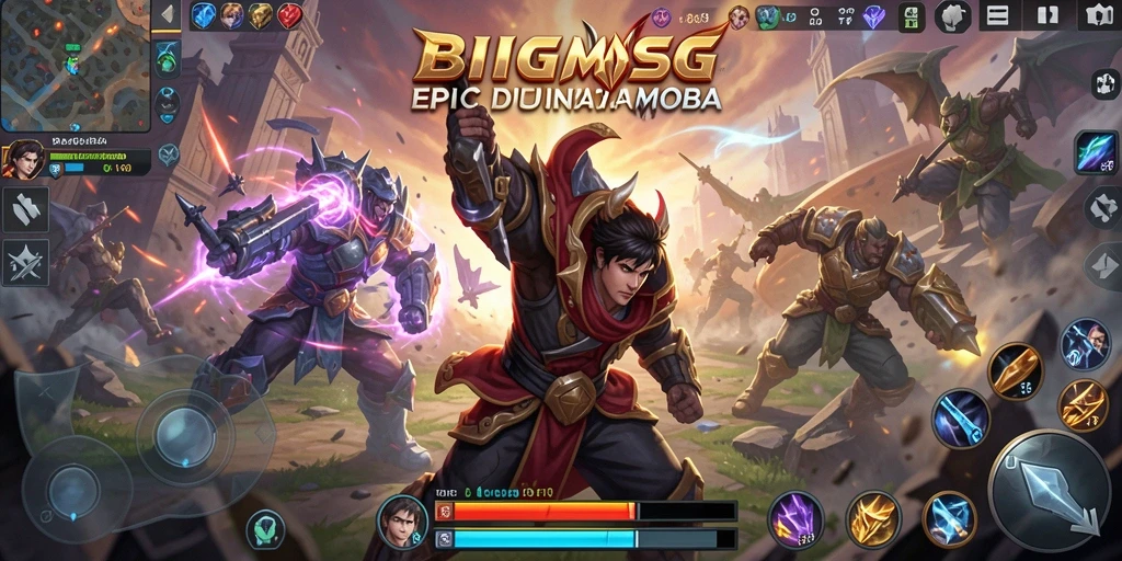Tampilan menarik dari gameplay seru BIGMSG di arena MOBA.