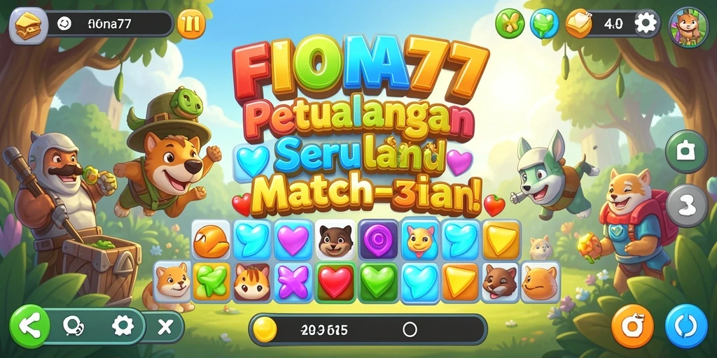 Tampilan gameplay seru dari FIONA77 dalam mode Match-3.