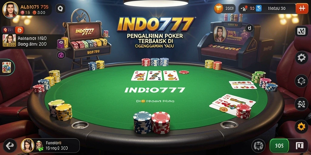 Screenshot gameplay INDO777 menampilkan suasana seru di meja Poker.