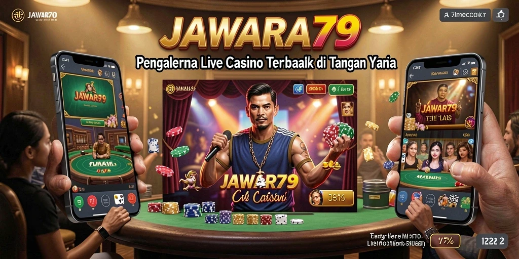 Screenshot JAWARA79 menampilkan dealer profesional dan suasana kasino yang nyata.