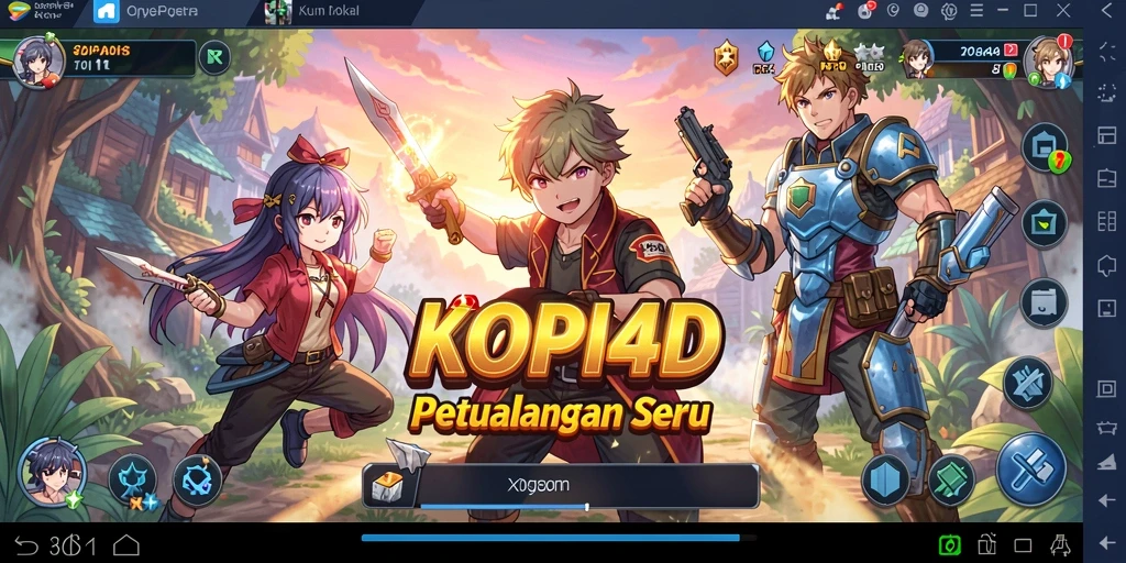 Tampilan menarik dari gameplay KOPI4D yang penuh karakter Anime.