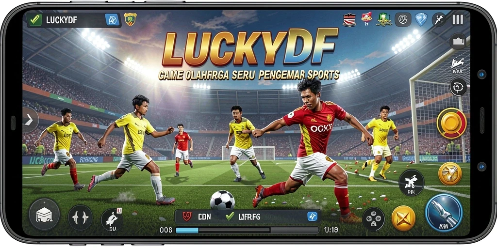 Tampilan gameplay menarik dalam <strong>LUCKYDF</strong> dengan aksi olahraga seru.