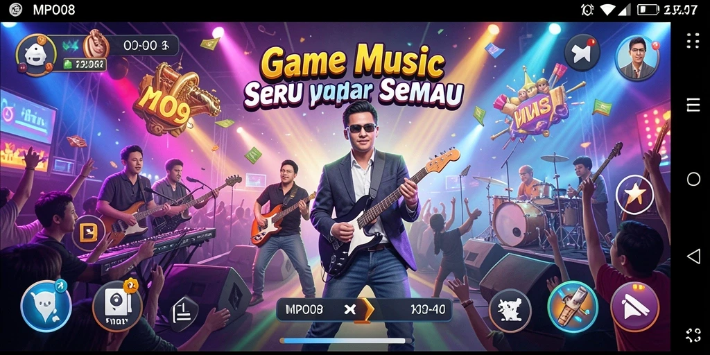 Screenshot gameplay MPO08 menampilkan keseruan bermain musik secara online.