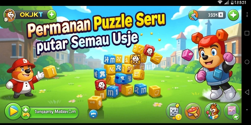 Screenshot gameplay OKJKT menampilkan tantangan puzzle yang menarik.
