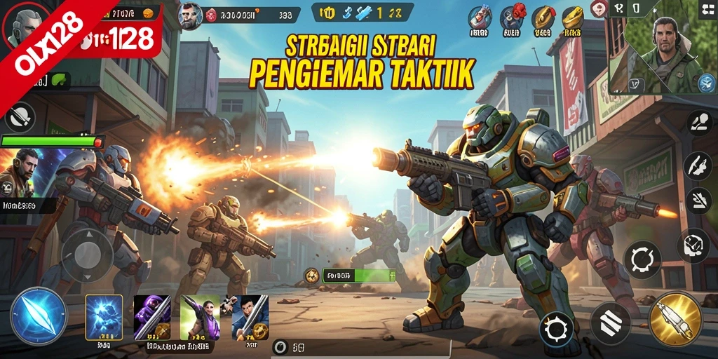 Tampilan gameplay menarik dari OLX128 yang menampilkan strategi dan taktik.