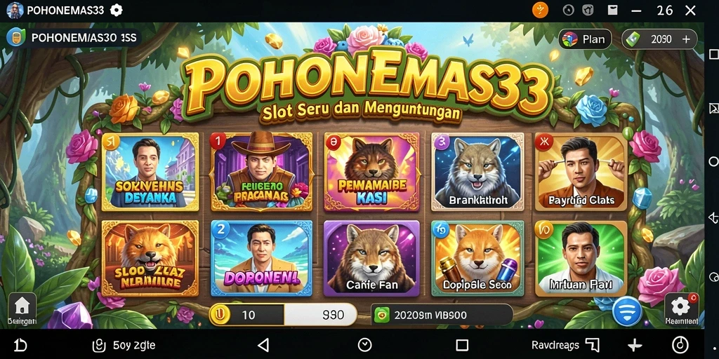 Screenshot gameplay POHONEMAS33 dengan efek visual menarik.