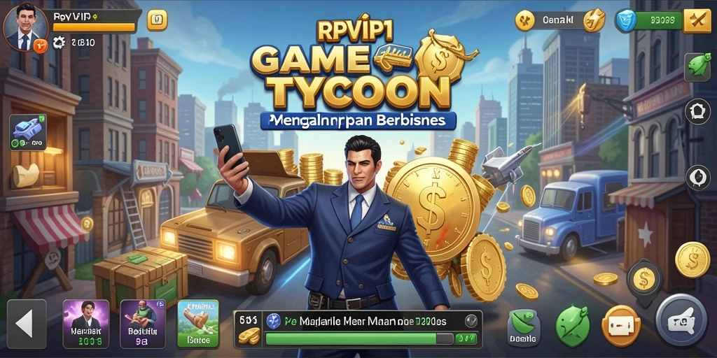 Screenshot utama menampilkan gameplay menarik dari RPVIP1 sebagai game Tycoon.