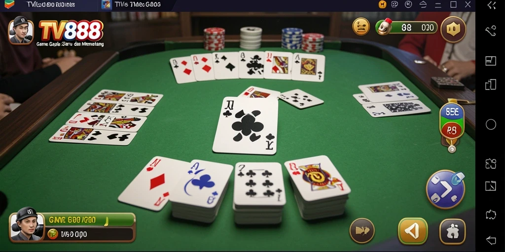Tampilan menarik dari gameplay Gaple di TV888 yang mengasyikkan.