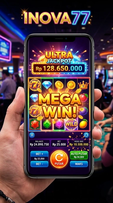 Tampilan awal aplikasi inova77 yang menarik dan mudah dinavigasi.
